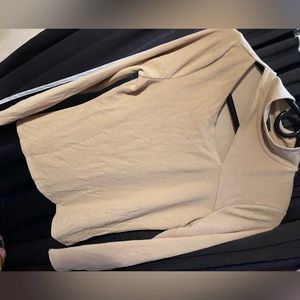Tan colored super cute chest cut out and long sleeve